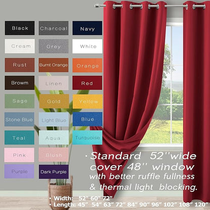 KOUFALL Red Curtains for Living Room - Image 4