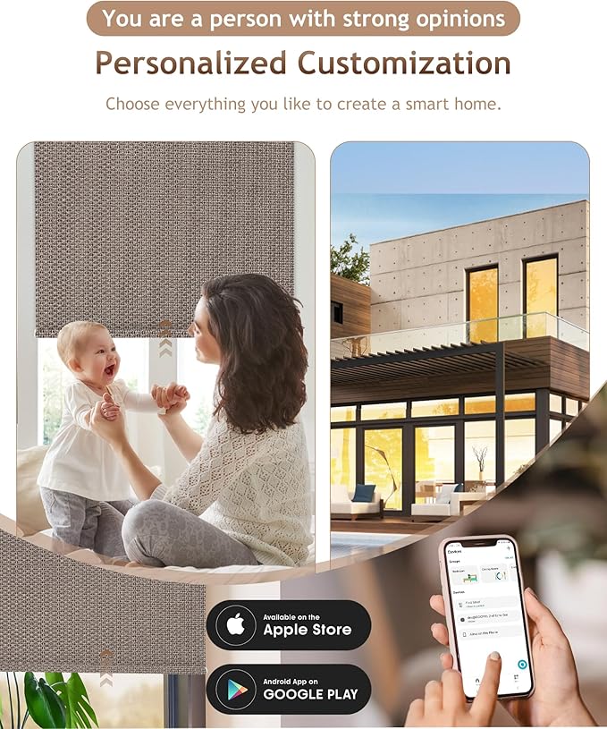 Kincmo Motorized Blinds with Remote, 100% Blackout Motorized Roller Shades Work - Image 2