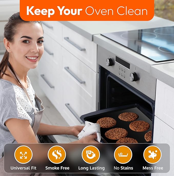 2 Pack Large Thick Heavy Duty Non Stick Teflon Oven Liners Mat, - Image 6