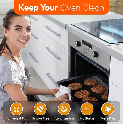 Oven Liners for Bottom of Electric Gas Oven Reusable - Image 5