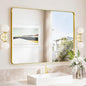 TokeShimi Brushed Gold Bathroom Mirror, 40x30 Large Bathroom Mirror Rectangle by RefinedBathroomAccessories