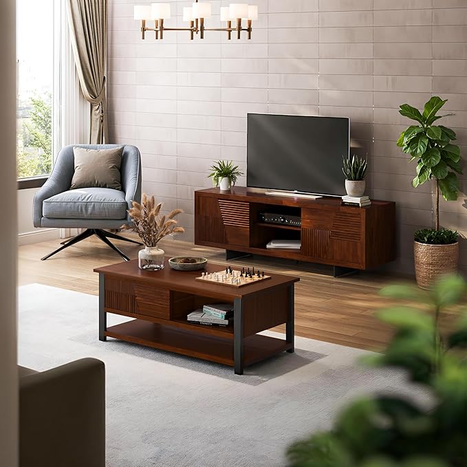 Bme Trapeze Coffee Table for Living Room – Modern Wooden Center Table - Image 6