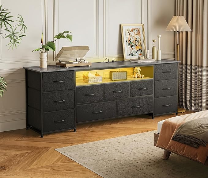 Huuger 63 Inch TV Stand for 65, 70 Inch TV, 11 Drawer Long Dresser - Image 7