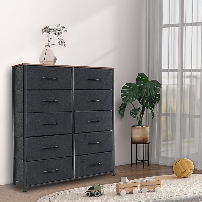 Dresser for Bedroom with 10 Drawers, Chest of Drawers, Storage Drawers - Image 9