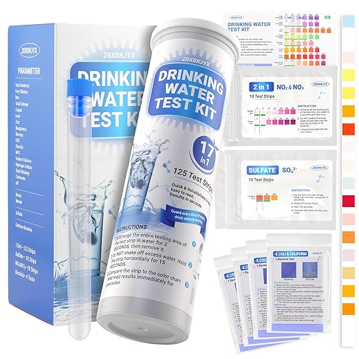 21-in-1 Home Drinking Water Testing Kit, 145 Strips + 4 Bacteria Tests by Unknown