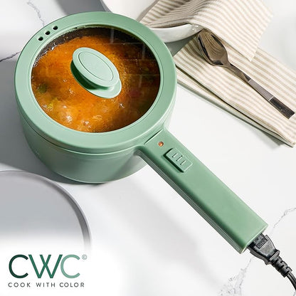 COOK WITH COLOR Electric Hot Pot, 1.6L Mini Cooker, 700W Power, Non-Stick - Image 5
