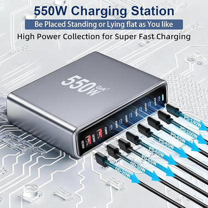 550W USB C Fast Charger Block, PD3.1 140W 8 Port USB Charging Station, GaN Ⅲ - Image 3