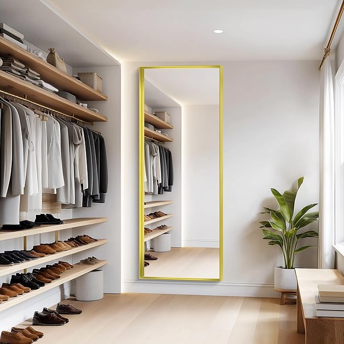 Gold Bathroom Mirror, 72x30 Inch Rectangular Framed Mirror, Large Wall Mounted - Image 5