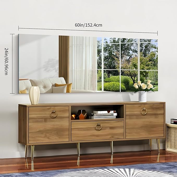 CILIBER Frameless Mirror, 24x60 Inch Large Bathroom Mirrors - Image 3