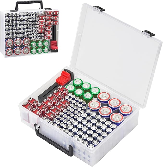RISOU Battery Organizer Storage Case, Stores More Than 95 Batteries by RISOU