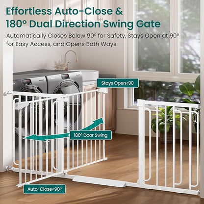 Cumbor Extra Wide Baby Gate, 36.6-69" Walk-Through Dog Gate - Image 3