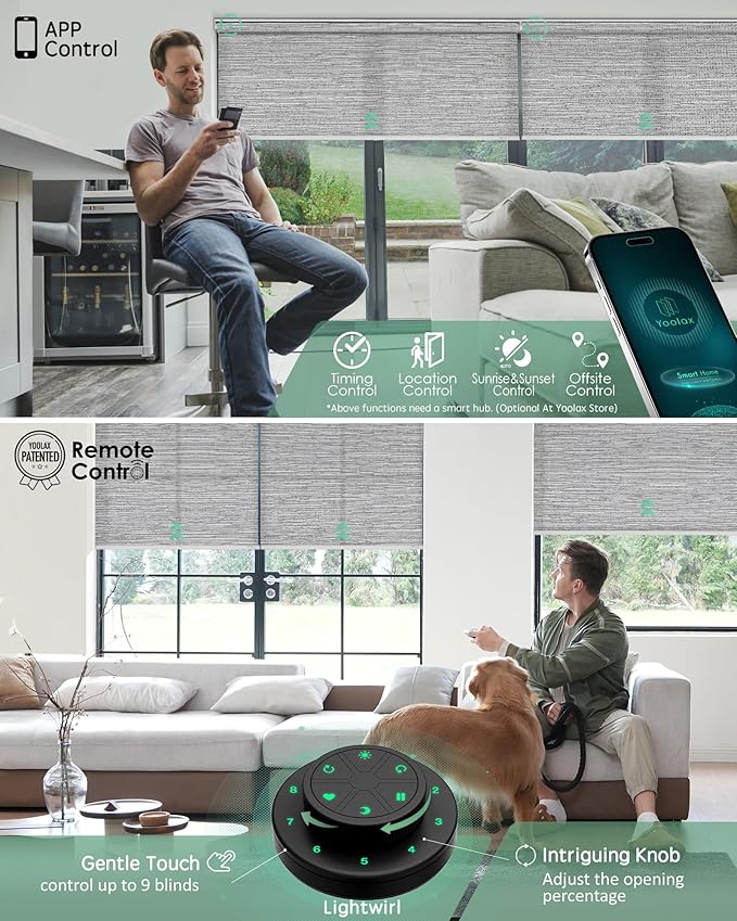 Yoolax Motorized Blinds with Remote, Smart Blinds - Image 3