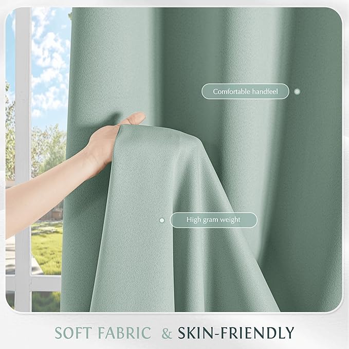 Beauoop 100% Blackout Curtains 54 Inch Long 2 Panels - Image 7