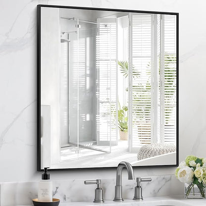 Black Bathroom Mirror for Wall, 30x36 Inch Rectangle - Image 2