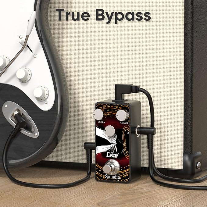 Sofadio Guitar Delay Pedal, True Bypass DC 9V Mini Single Nano Effect Pedals - Image 5