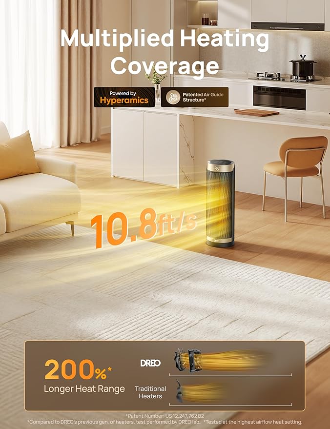 DREO Space Heater, 1500W Electric Heaters - Image 3