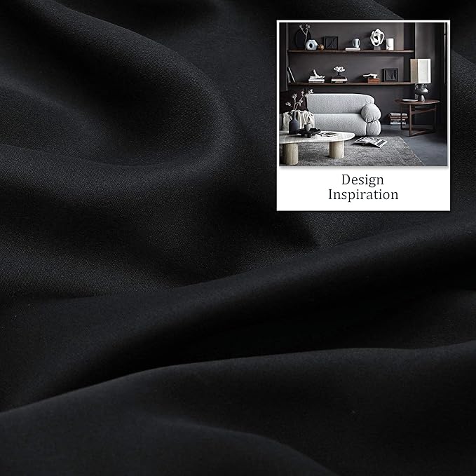 DUALIFE Black Blackout Curtain Panels/Drapes - Image 4