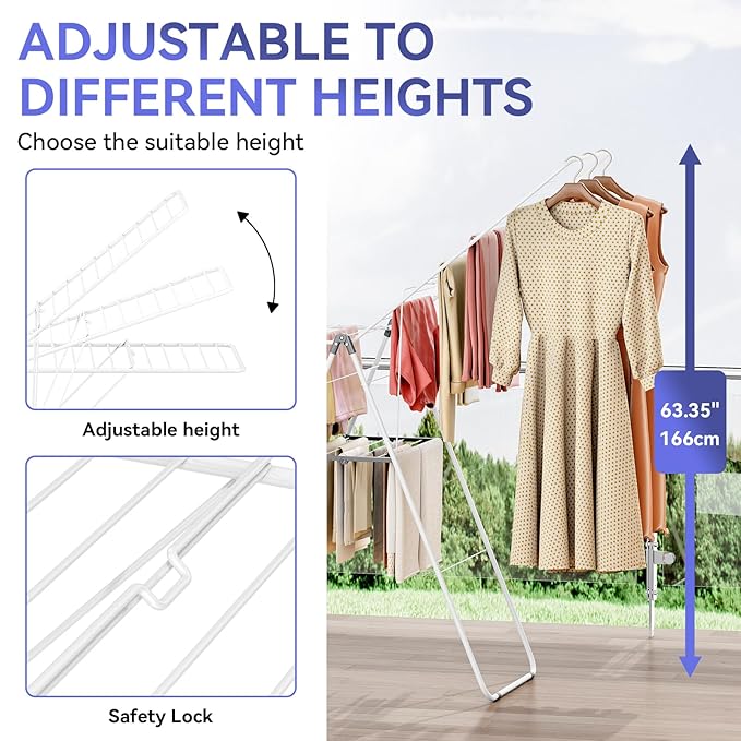 APEXCHASER Clothes Drying Rack, Foldable Oversized Drying Rack Clothing - Image 2