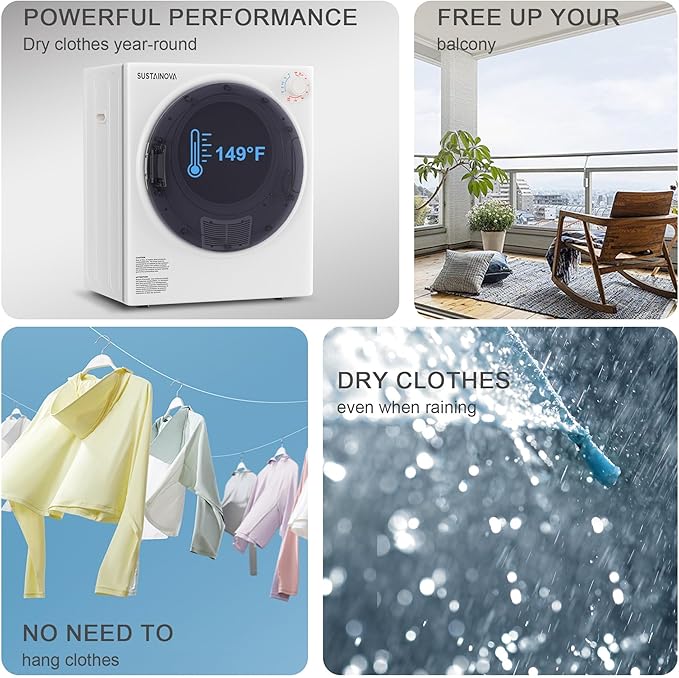 Elevon QD-SUS-DRYER2-NEW1 Compact Clothes Dryer - Image 6