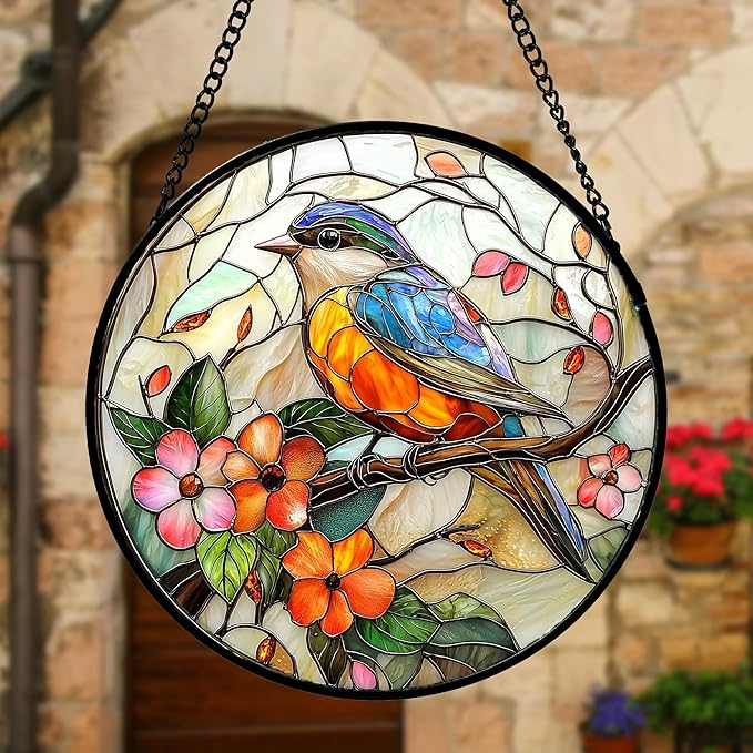 DASTOLL Stained Glass Window Hanging, and Mom 7.8 in - Image 2