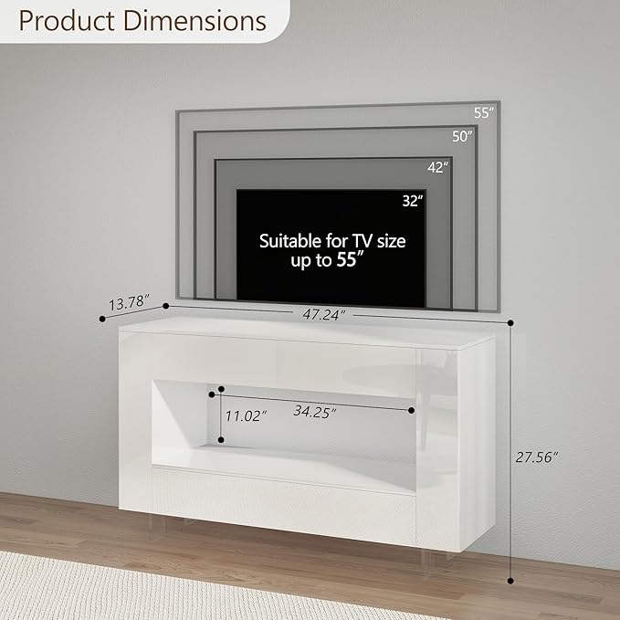 Vavkorkula High Gloss TV Stand for 55 Inch - Image 2