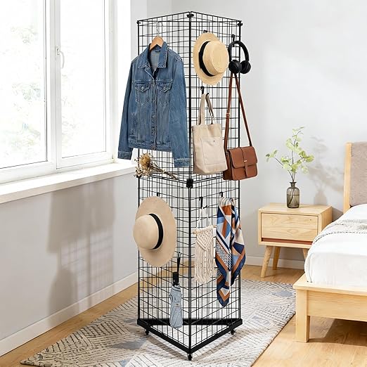 Weysat 5' x 1.6' Triangle Gridwall Panel Display Stand 3-Sided Grid Tower - Image 4