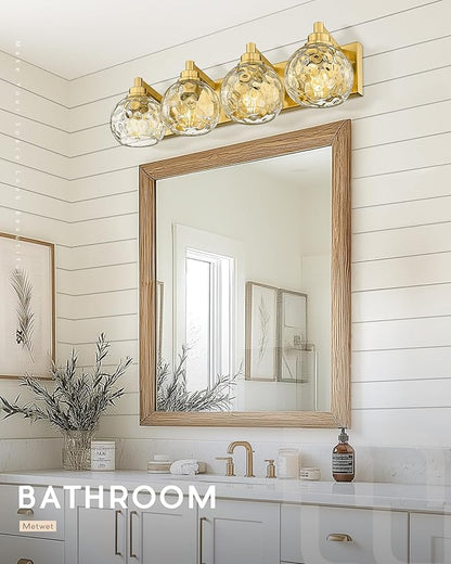METWET Bathroom Light Fixtures Over Mirror, 4-Light Modern Sconces Wall Lighting - Image 7