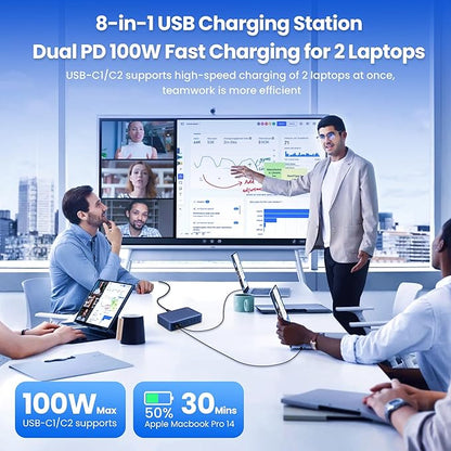 USB C Charger Block 515W GaN IV 8 Port Fast Charging Station Hub, Dual PD 100W - Image 4