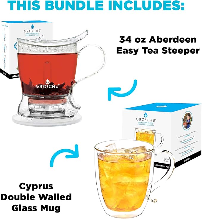 GROSCHE Aberdeen 34 oz tea pot and bottom dispensing tea steeper and Cyprus - Image 3
