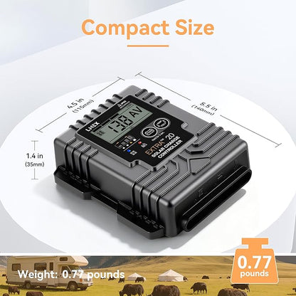 Solar Charge Controller Waterproof, 20A Solar Panel Regulator - Image 2