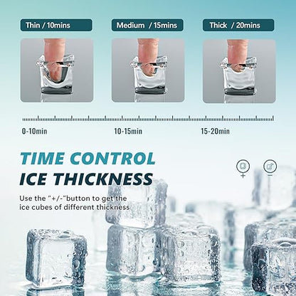 EUHOMY Ice Cube Maker Machine Countertop, 2 Ways to Add Water, 45Lbs/Day 24 Pcs - Image 4