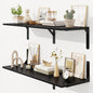 36 Inch Black Floating Shelves Wall Mounted, 12 Inch Deep Wall Shelves by FunMemories