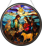 Nativity Suncatchers for Windows,6.3” Stained Glass Window Hangings,Hand-Painted Glass Panel Perfect for Home Décor
