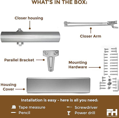 Finsbury Commercial Door Closer Automatic Heavy Duty High Traffic Adjustable - Image 4