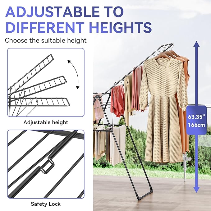 APEXCHASER Clothes Drying Rack, Foldable Oversized Drying Rack Clothing - Image 2