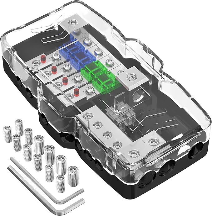 RVBOATPAT Fused Power Distribution Block Car Audio Fused Distribution Block 12V by RVBOATPAT