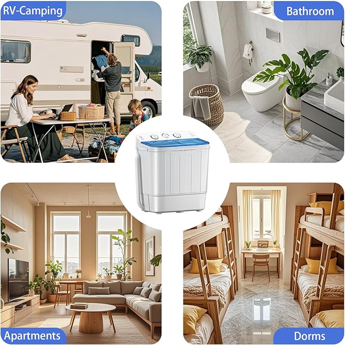 Portable Twin Tub 18lbs Washing Machine - Image 6