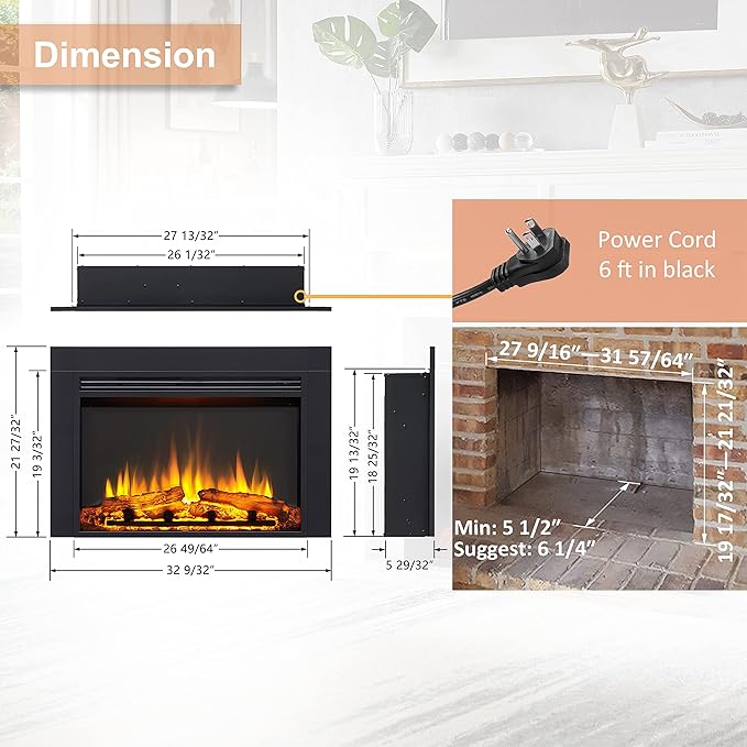 LegendFlame Jaden 32" W x 22" H Electric Fireplace Insert - Image 3