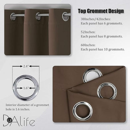DUALIFE Brown Curtains 72 Inch Length 2 Panels Coffee Color Curtains - Image 3