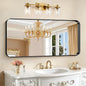 CIRCUMI Black Bathroom Mirror, Rounded Corner, Tempered Glass, Large Mirror by CIRCUMIMirror