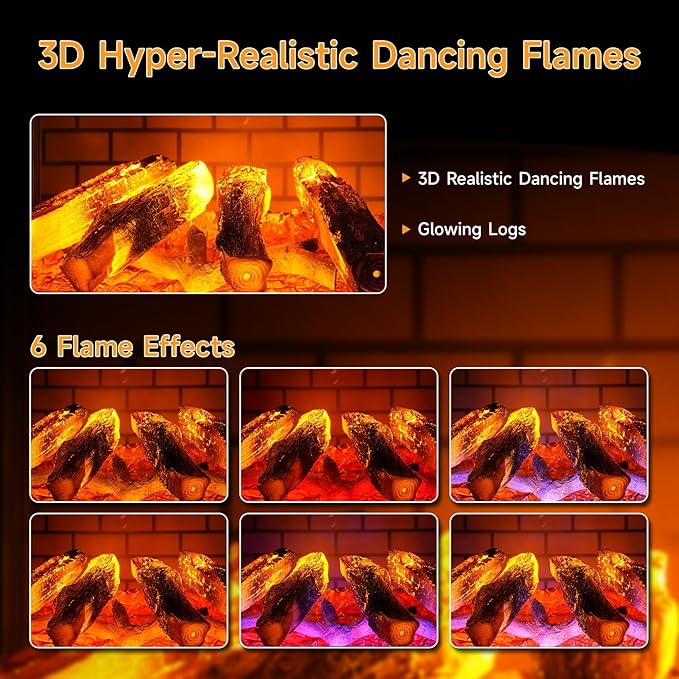 24″ Freestanding Electric Fireplace Stove - Image 3