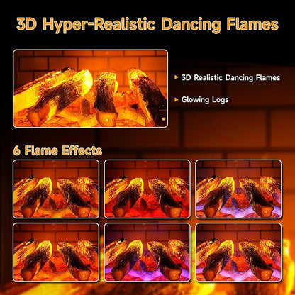 24″ Freestanding Electric Fireplace Stove - Image 3