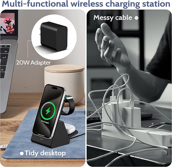 Smtcsl 3-in-1 Wireless Charging Station: Portable 10000mAh Power Bank Charger - Image 5