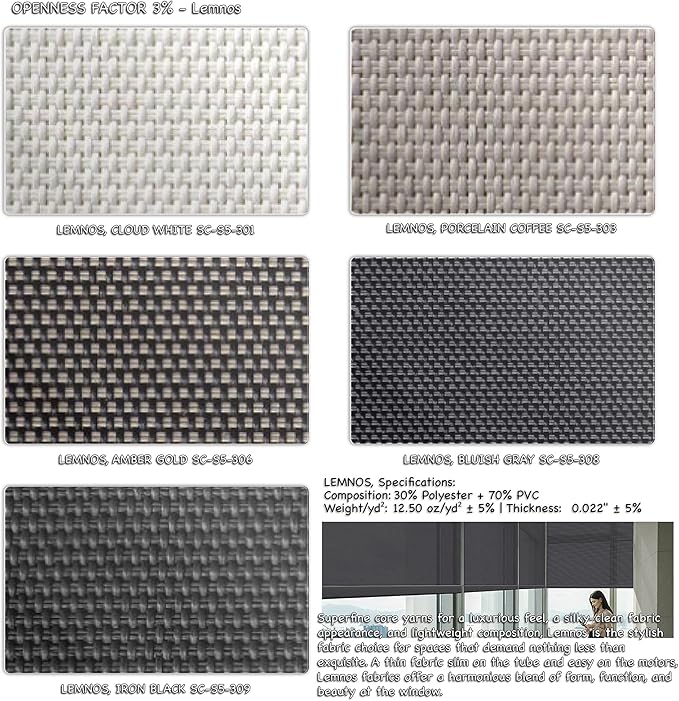 HILADUO Customized Solar Screen Roller Shade Blinds - Image 3