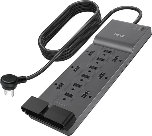 Belkin 12-Outlet Surge Protector Power Strip w/ 12 AC Outlets & 8ft Flat Plug by Belkin