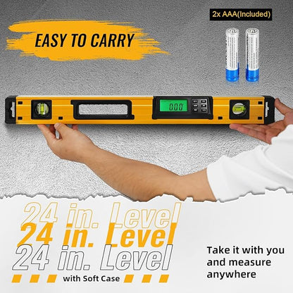 24 Inch Smart Digital Level, LCD Screen Magnetic Electronic Level Tool - Image 6