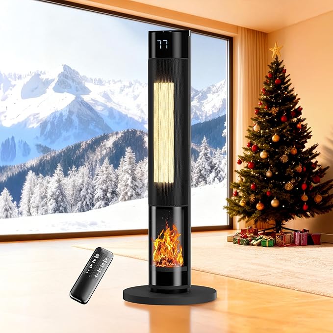 YEW Space Heater for Indoor Use, 80° Oscillating, 24H Timer, Thermostat & ECO by Unknown