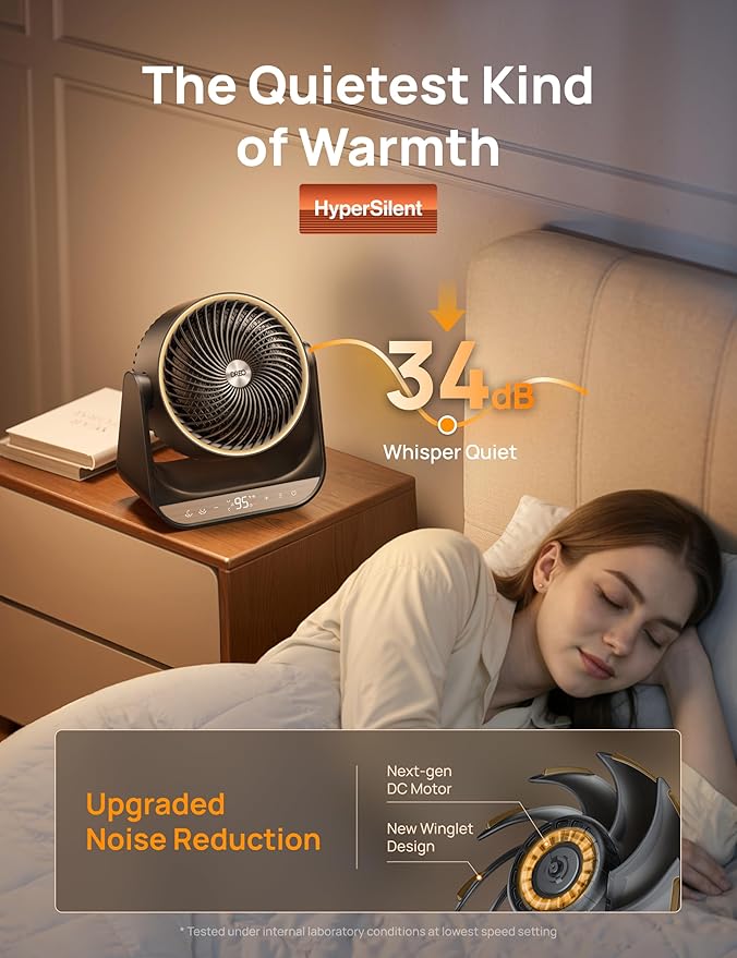 DREO Whole Room Heater 714, 60° Vertical & 90° Horizontal 3D Oscillating Heating - Image 6