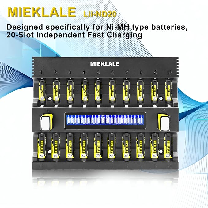 MIEKLALE 20+2 Bay AA AAA Battery Charger - Image 2