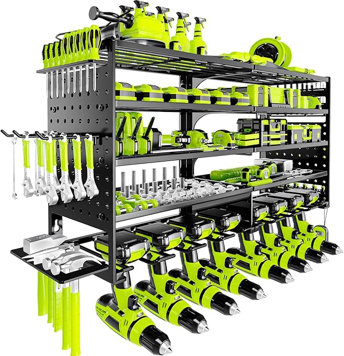 5 Layers Power Tool Organizer Wall Mount, Metal Cordless Tool Hanger Storage by DAYSUP